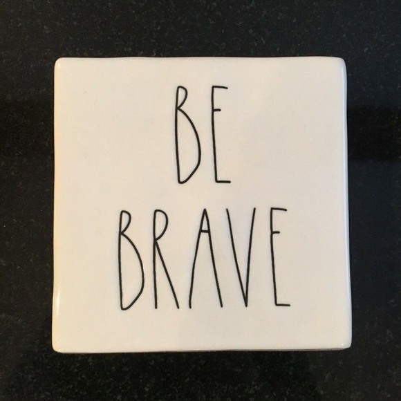 Rae Dunn Work Hard Be Brave Paperweight, New - Picture 2 of 3